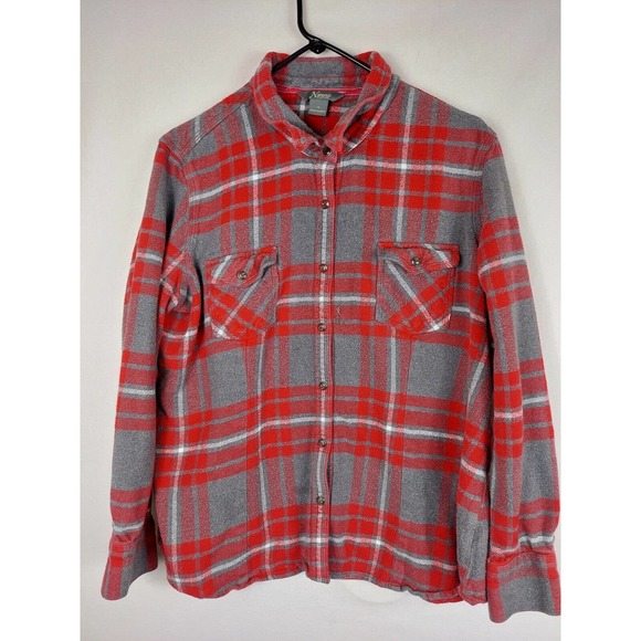 Natural reflections plaid long sleeve button down thick flannel shirt 1X - Picture 1 of 6